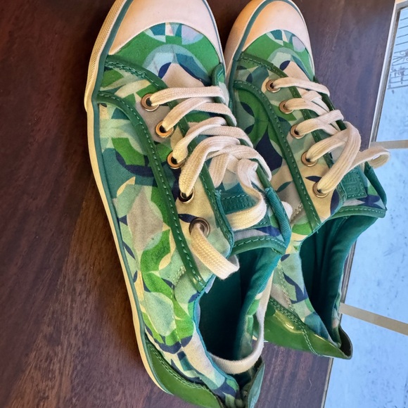 Coach  Teal and Lime Sneakers - Picture 4 of 9